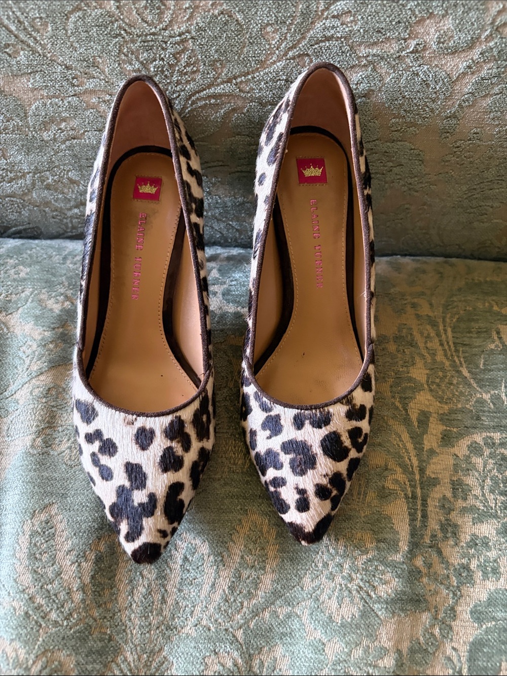 Leopard Elaine Turner Print Pointed Toe Pumps - Women